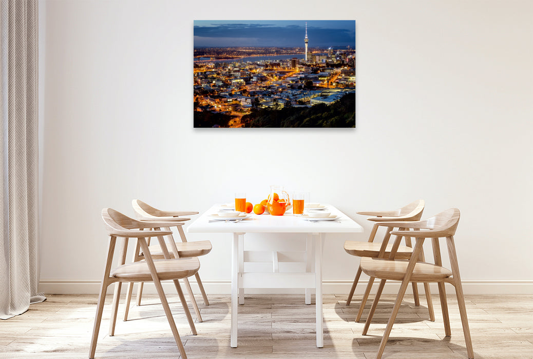 Premium Textil-Leinwand Premium Textil-Leinwand 120 cm x 80 cm quer Auckland Skyline - Neuseeland