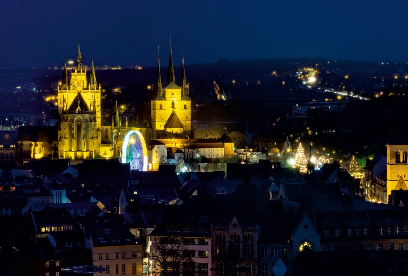 Toile textile haut de gamme Toile textile haut de gamme 120 cm x 80 cm sur Erfurt - Mariendom et Severikirche 