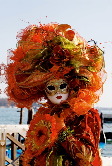Toile textile haut de gamme Toile textile haut de gamme 80 cm x 120 cm de haut Un motif du calendrier du Carnaval de Venise - masques imaginatifs 