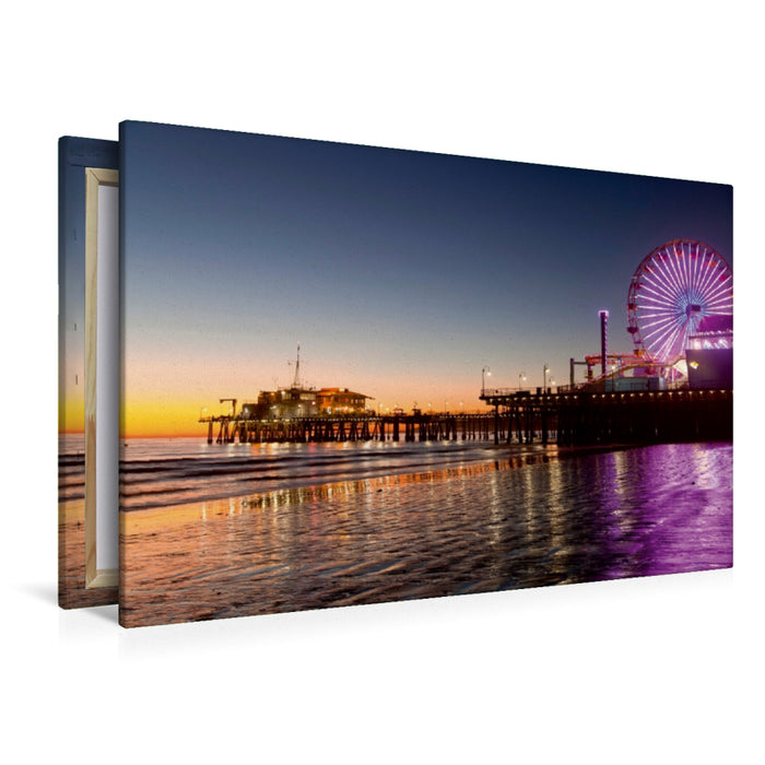 Premium Textil-Leinwand Premium Textil-Leinwand 120 cm x 80 cm quer Santa Monica Pier