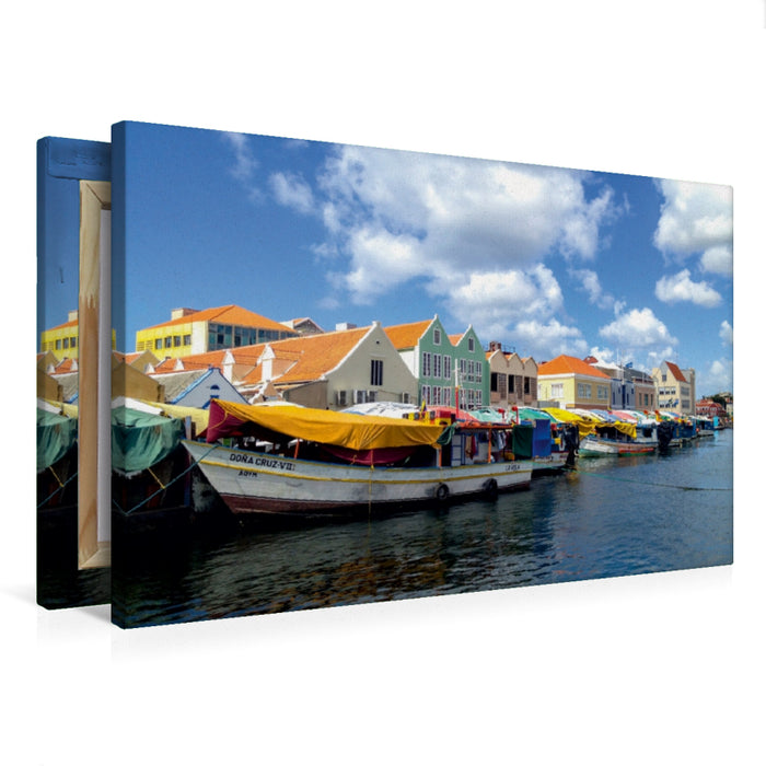 Toile textile premium Toile textile premium 75 cm x 50 cm de large Un motif du calendrier Dream Island Curaçao 
