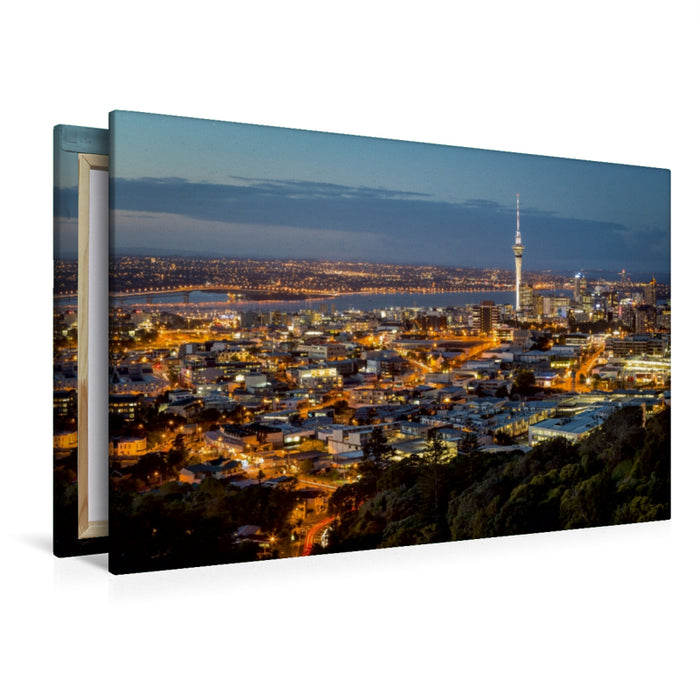 Premium Textil-Leinwand Premium Textil-Leinwand 120 cm x 80 cm quer Auckland Skyline