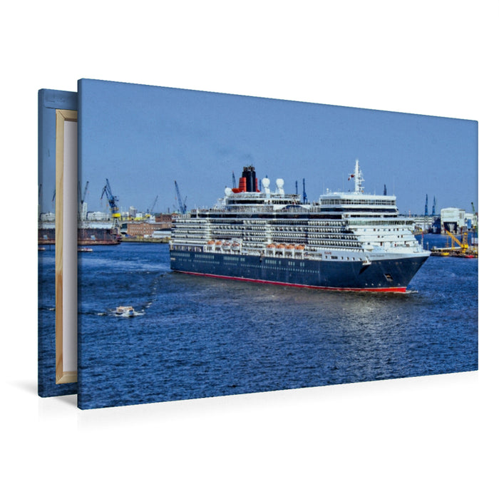 Premium Textil-Leinwand Premium Textil-Leinwand 120 cm x 80 cm quer Cunard-Liner Queen Elizabeth