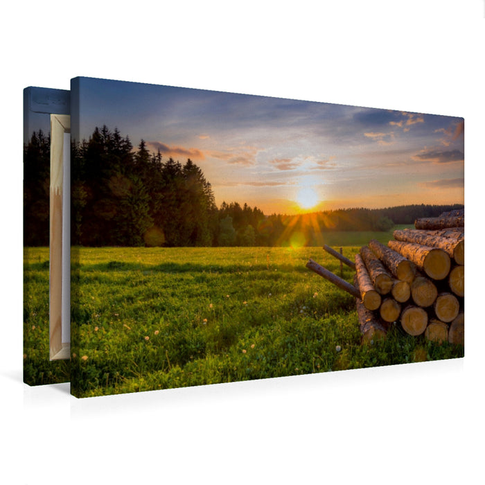 Premium Textil-Leinwand Premium Textil-Leinwand 75 cm x 50 cm quer Sonnenuntergang bei Annaberg