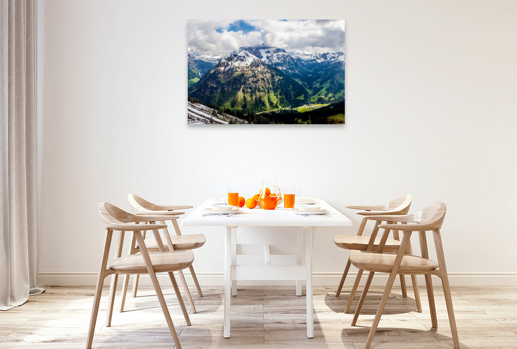 Premium textile canvas Premium textile canvas 120 cm x 80 cm landscape view from Walmendingerhorn 