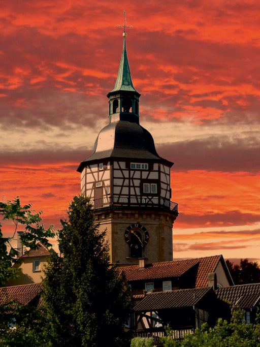 Abendstimmung in Backnang (Stadtturm) - CALVENDO Foto-Puzzle - calvendoverlag 29.99