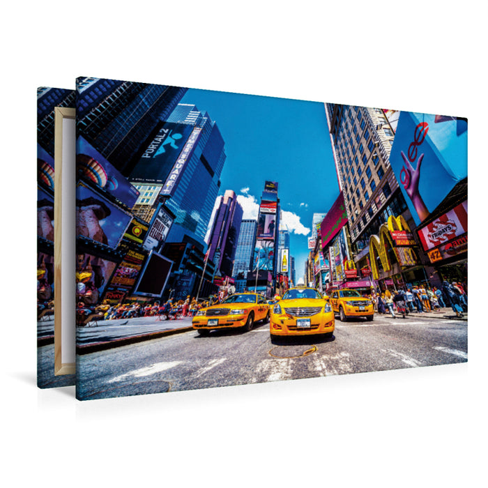 Premium Textil-Leinwand Premium Textil-Leinwand 120 cm x 80 cm quer Times Square Taxis