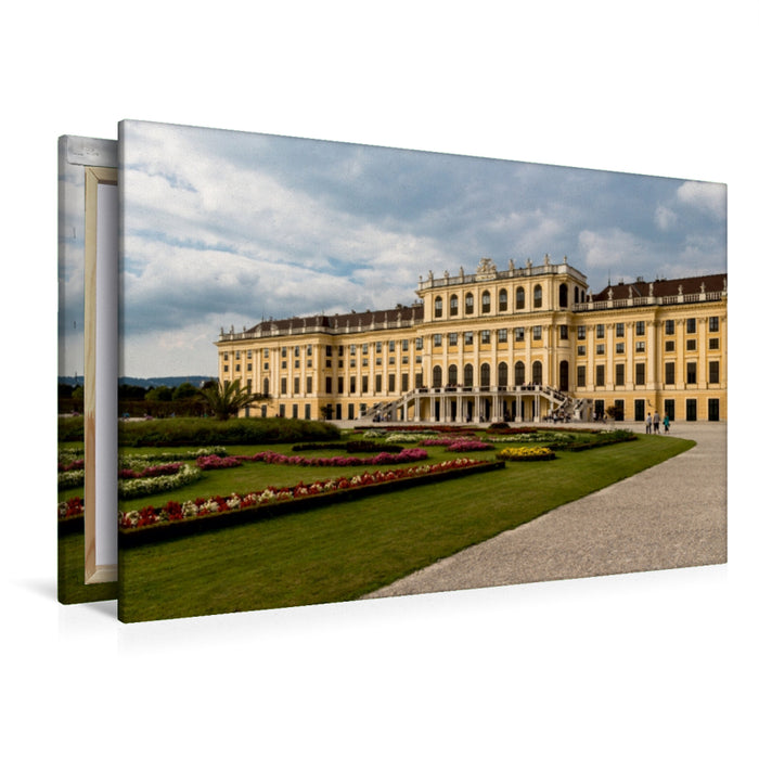 Premium Textil-Leinwand Premium Textil-Leinwand 120 cm x 80 cm quer Schloss Schönbrunn in Wien