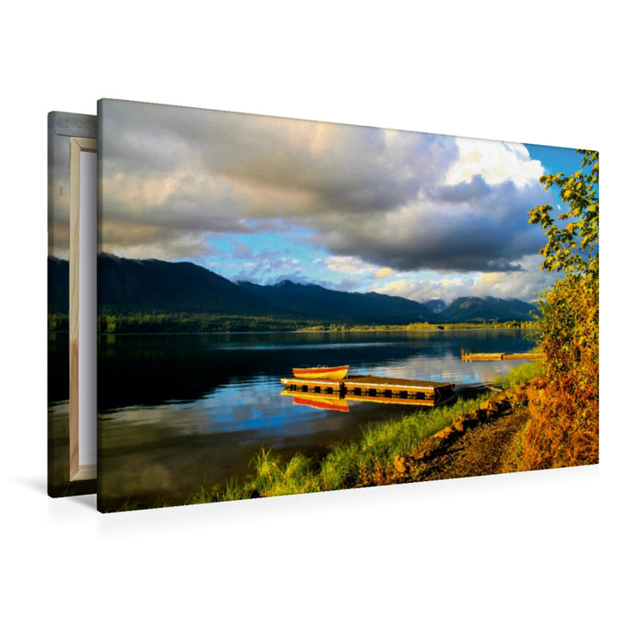 Premium Textil-Leinwand Premium Textil-Leinwand 120 cm x 80 cm quer Lake Quinault, Olympic Nationalpark, USA