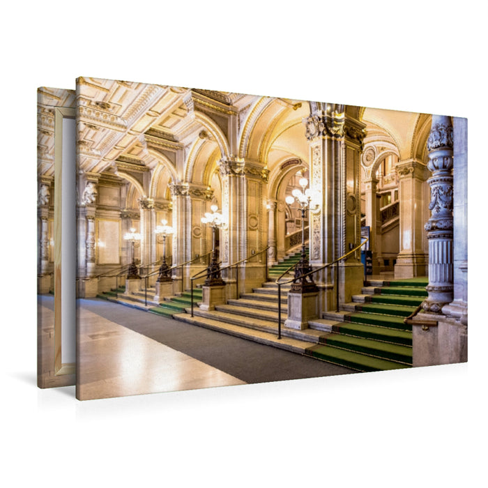 Premium Textil-Leinwand Premium Textil-Leinwand 120 cm x 80 cm quer Wiener Staatsoper Eingangsfoyer