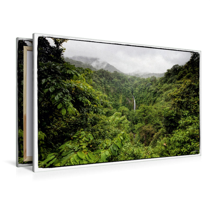 Premium Textil-Leinwand Premium Textil-Leinwand 120 cm x 80 cm quer Wasserfall im Paradies -Nationalpark im Südosten Costa Ricas