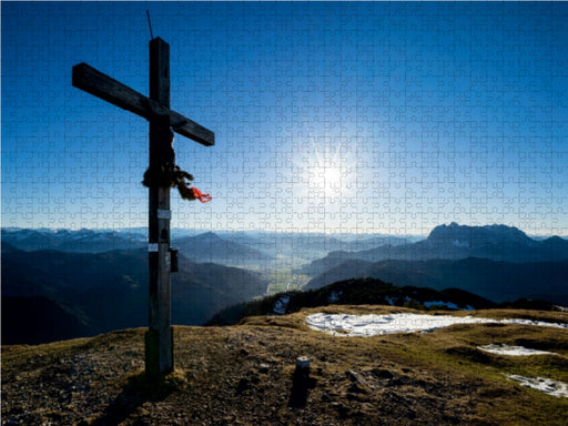 Gipfelkreuz im Sonnenuntergang - CALVENDO Foto-Puzzle - calvendoverlag 29.99