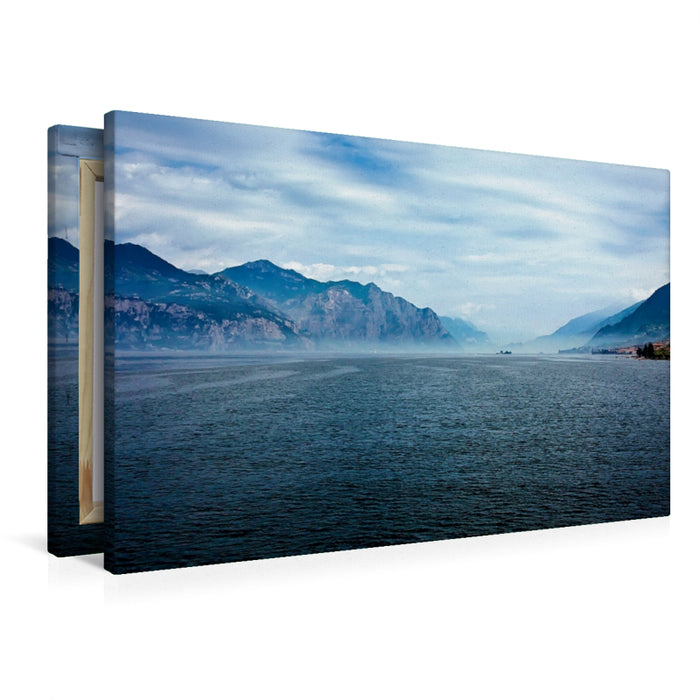 Premium Textil-Leinwand Premium Textil-Leinwand 90 cm x 60 cm quer Ein Motiv aus dem Kalender Gardasee - blaues Juwel Italiens