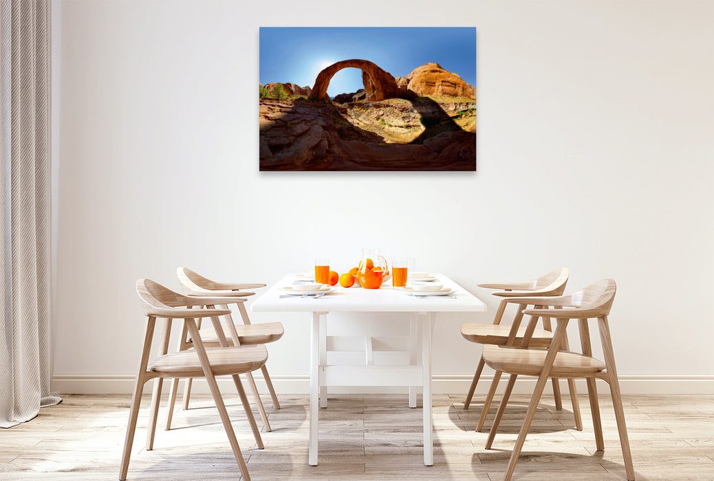 Premium Textil-Leinwand Premium Textil-Leinwand 120 cm x 80 cm quer Rainbow Bridge, Lake Powell, Utah, USA