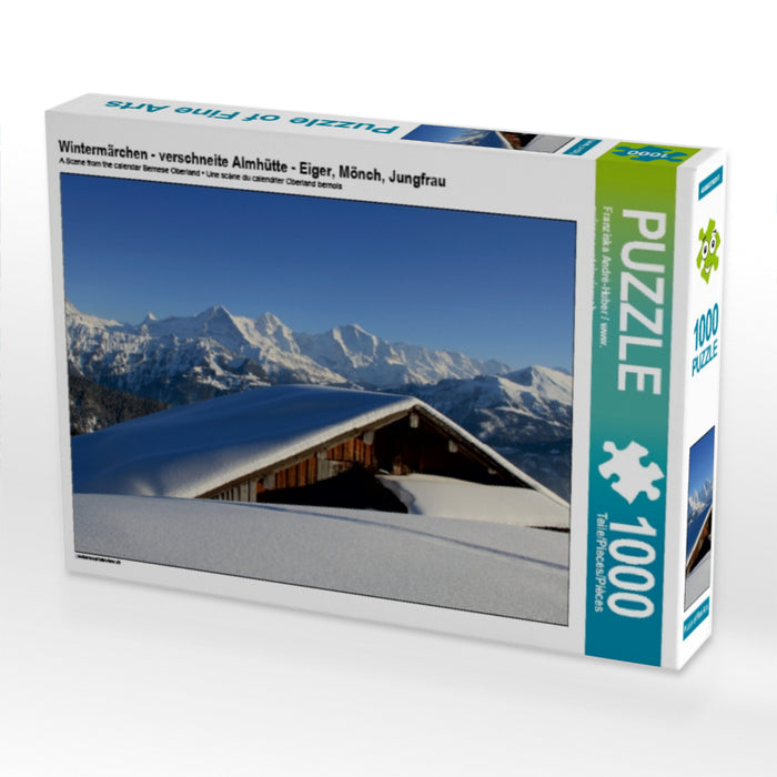 Wintermärchen - verschneite Almhütte - Eiger, Mönch, Jungfrau - CALVENDO Foto-Puzzle - calvendoverlag 29.99