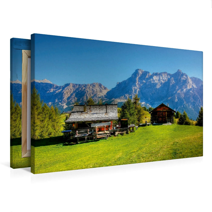 Toile textile premium Toile textile premium 75 cm x 50 cm paysage Lavrella et Conturines de l'Alpe Pralongia - Alta Badia 
