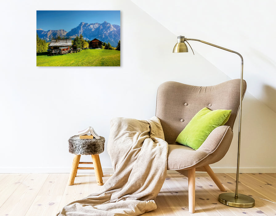 Toile textile premium Toile textile premium 75 cm x 50 cm paysage Lavrella et Conturines de l'Alpe Pralongia - Alta Badia 