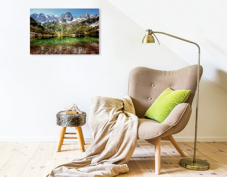 Premium Textil-Leinwand Premium Textil-Leinwand 75 cm x 50 cm quer Ein Motiv aus dem Kalender Traumhafte Alpen  -  Bergseen und Almen