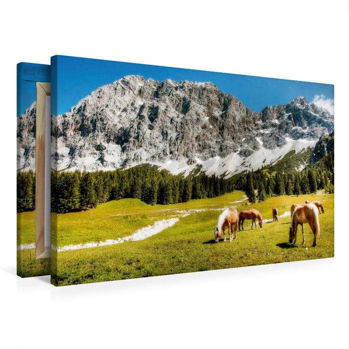 Premium Textil-Leinwand Premium Textil-Leinwand 75 cm x 50 cm quer Zugspitze - Tirol - Ehrwald - Österreich