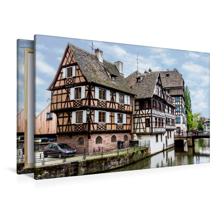 Premium Textil-Leinwand Premium Textil-Leinwand 120 cm x 80 cm quer Strasbourg - La Petite France