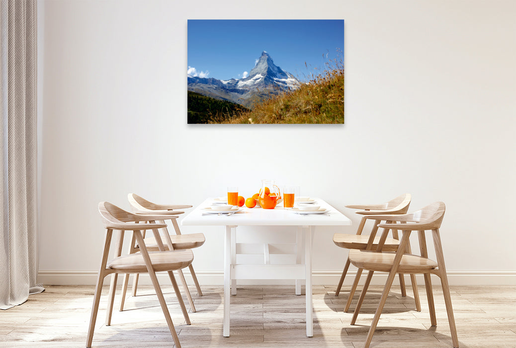 Premium Textil-Leinwand Premium Textil-Leinwand 120 cm x 80 cm quer Faszination Matterhorn