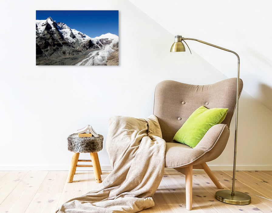 Premium Textil-Leinwand Premium Textil-Leinwand 75 cm x 50 cm quer Großglockner-Gletscher