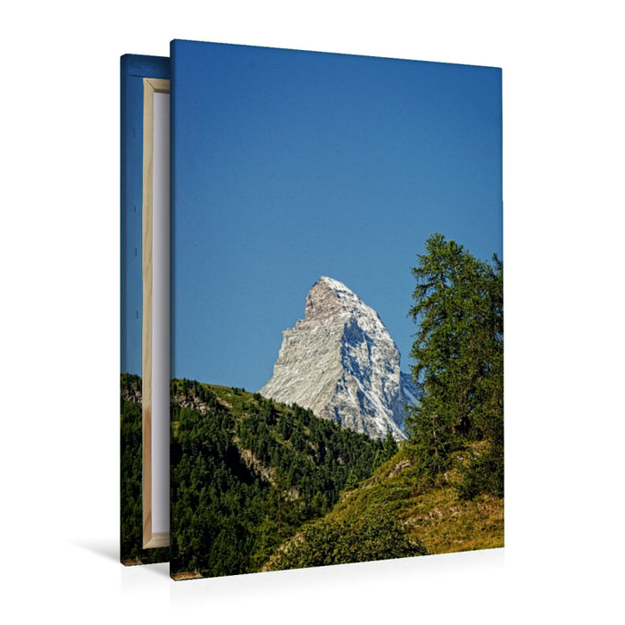 Premium Textil-Leinwand Premium Textil-Leinwand 80 cm x 120 cm  hoch Horu  Matterhorn im Hochformat