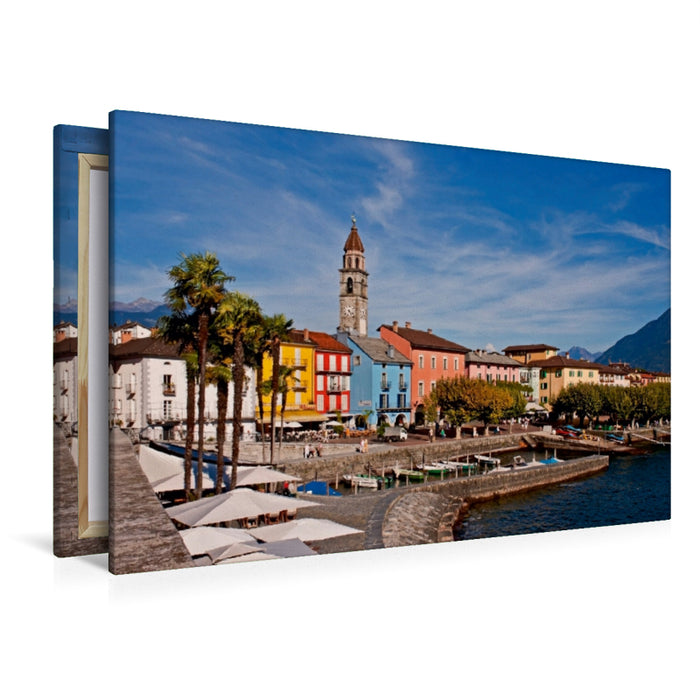 Premium Textil-Leinwand Premium Textil-Leinwand 120 cm x 80 cm quer Ein Bild aus dem Kalender Tessin - Schweiz