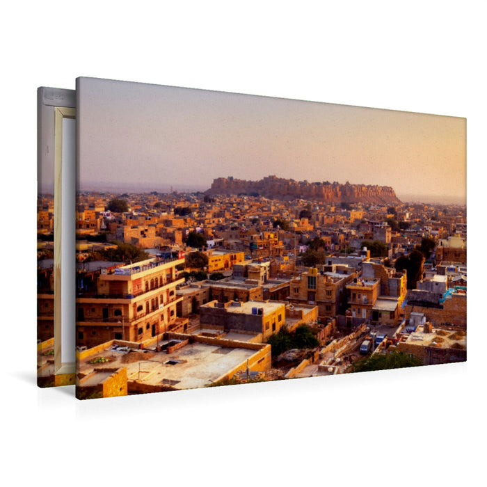 Premium Textil-Leinwand Premium Textil-Leinwand 120 cm x 80 cm quer Fort Jaisalmer, Rajasthan