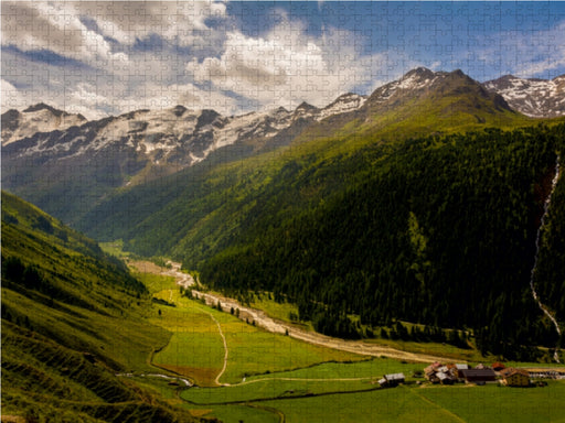 Talschluss Langtaufers mit Melag und dem Karlinbach vom Langtauferer Höhenweg aus gesehen - CALVENDO Foto-Puzzle - calvendoverlag 29.99