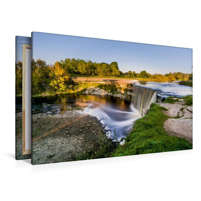 Premium Textil-Leinwand Premium Textil-Leinwand 120 cm x 80 cm quer Wasserfall Jägala in Estland