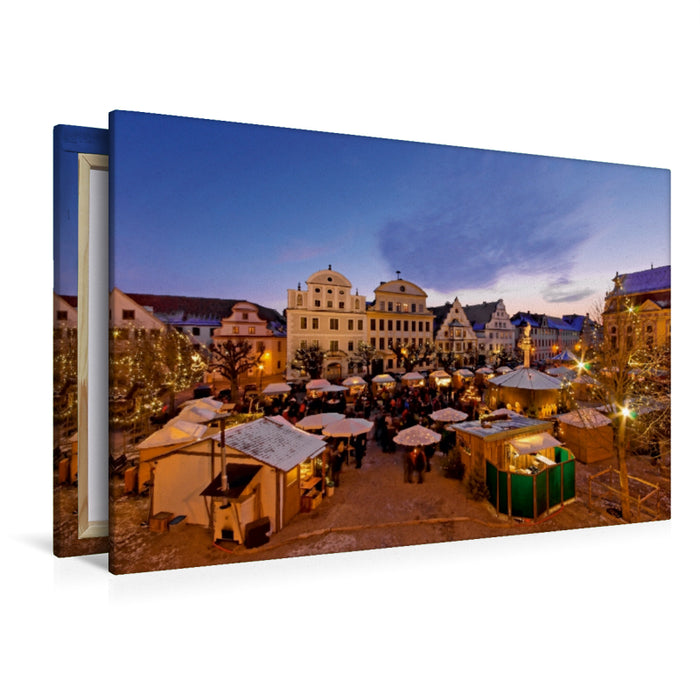 Premium Textil-Leinwand Premium Textil-Leinwand 120 cm x 80 cm quer Christkindlmarkt auf dem Karlsplatz