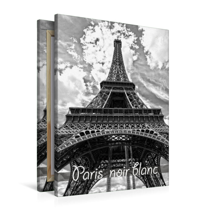 Toile textile premium Toile textile premium 60 cm x 90 cm de haut Une photo de Paris calendrier noir et blanc 