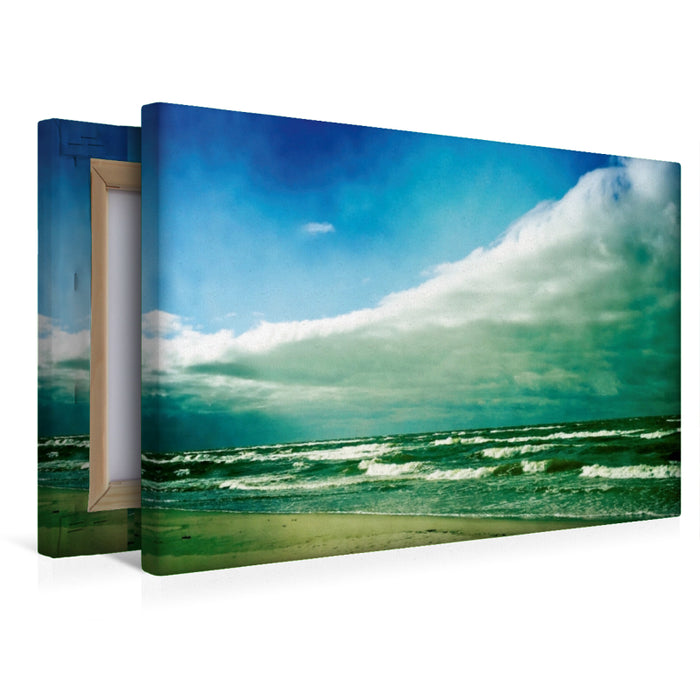 Premium Textil-Leinwand Premium Textil-Leinwand 45 cm x 30 cm quer Ostseestrand von Krynica Morska mit Blick nach Nordwesten.