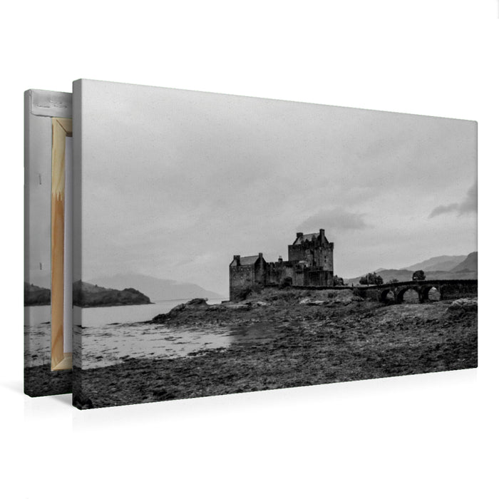 Premium Textil-Leinwand Premium Textil-Leinwand 75 cm x 50 cm quer Ein Motiv aus dem Kalender Schottland in Schwarz-Weiß