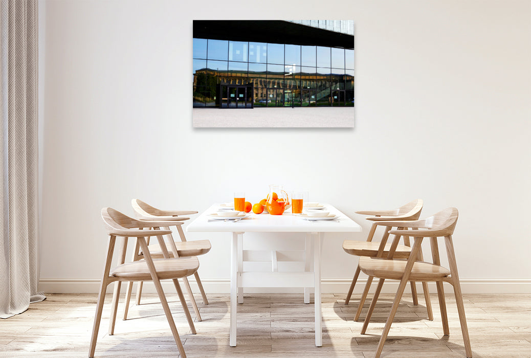 Premium textile canvas Premium textile canvas 120 cm x 80 cm landscape reflection: Alte Pinakothek 