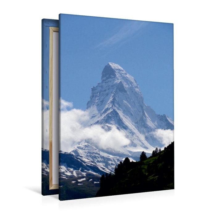 Premium Textil-Leinwand Premium Textil-Leinwand 80 cm x 120 cm  hoch Wolkenstimmung am  Matterhorn - Zermatt