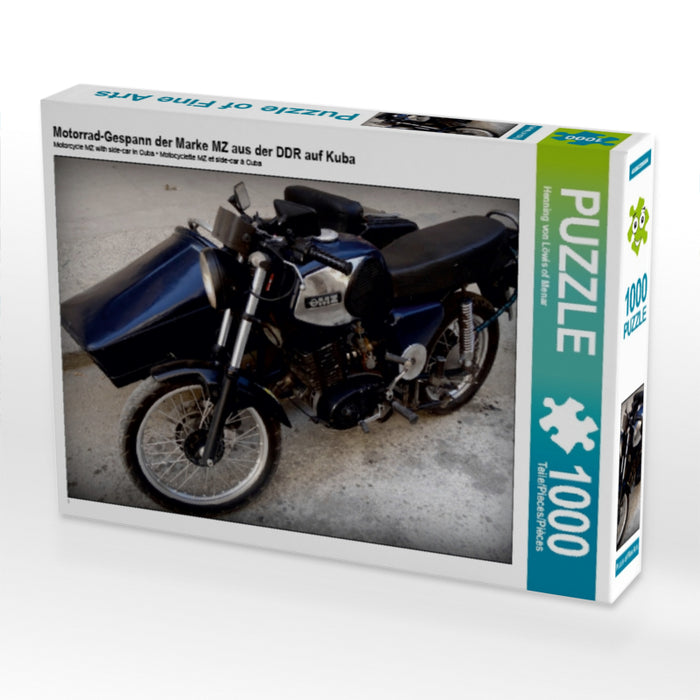 Motorrad-Gespann der Marke MZ aus der DDR auf Kuba - CALVENDO Foto-Puzzle - calvendoverlag 29.99