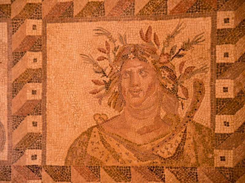 Der Herbst – Ausschnitt aus dem Mosaik der Vier Jahreszeiten im Haus des Dionysos, Kato Paphos - CALVENDO Foto-Puzzle - calvendoverlag 29.99