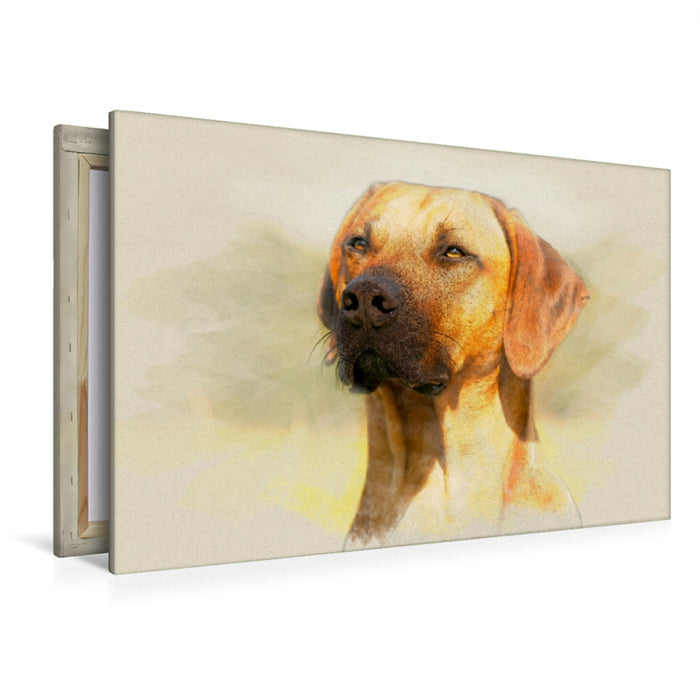 Toile textile haut de gamme Toile textile haut de gamme 120 cm x 80 cm paysage Un motif du calendrier Rhodesian Ridgeback 2017 