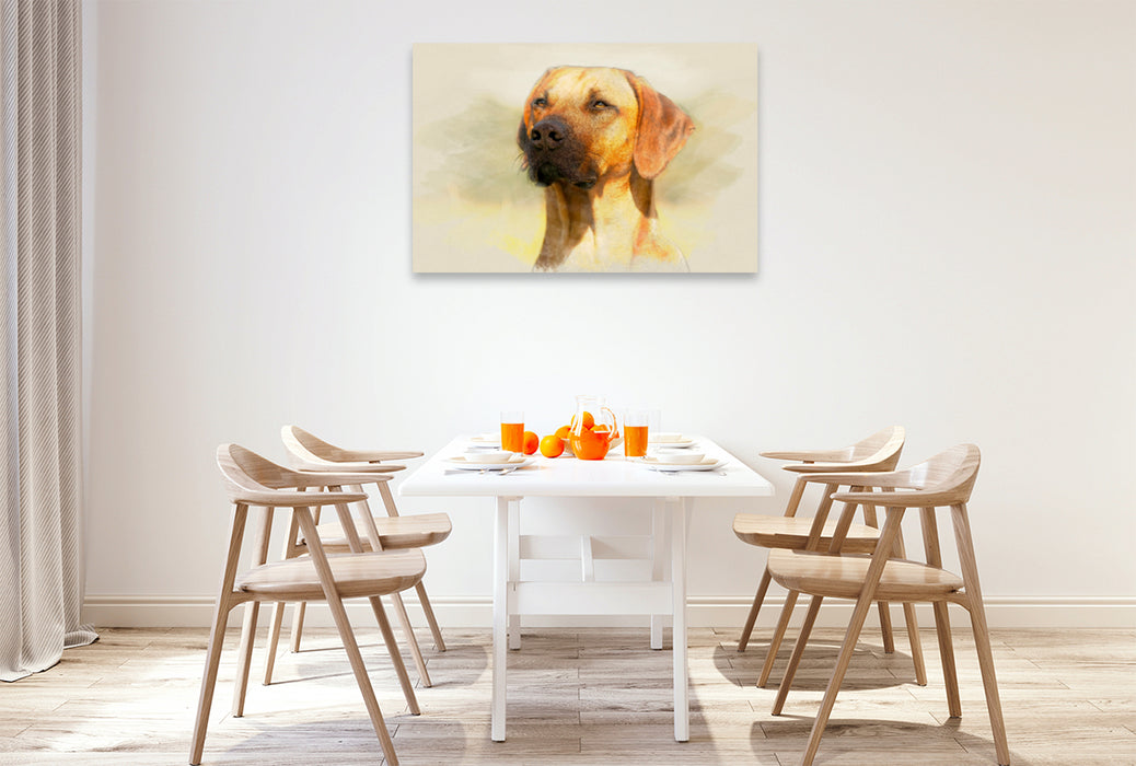 Premium Textil-Leinwand Premium Textil-Leinwand 120 cm x 80 cm quer Ein Motiv aus dem Kalender Rhodesian Ridgeback 2017