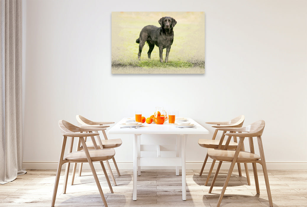 Premium Textil-Leinwand Premium Textil-Leinwand 120 cm x 80 cm quer Ein Motiv aus dem Kalender Labrador Retriever 2017