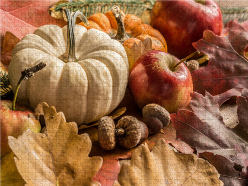 Kürbis, Äpfel, Eicheln und Herbstblätter - CALVENDO Foto-Puzzle - calvendoverlag 29.99