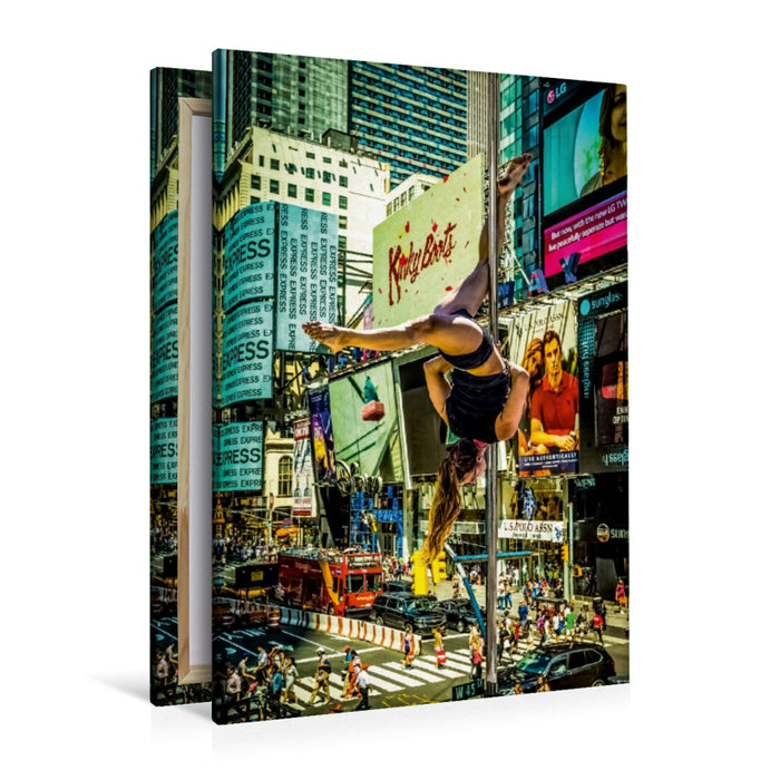 Premium Textil-Leinwand Premium Textil-Leinwand 80 cm x 120 cm  hoch Ein Motiv aus dem Kalender Poledance on the Streets of New York