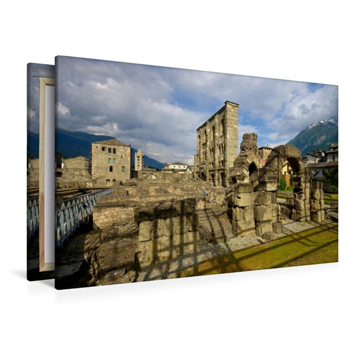 Premium Textil-Leinwand Premium Textil-Leinwand 120 cm x 80 cm quer Römisches Theater, Aosta