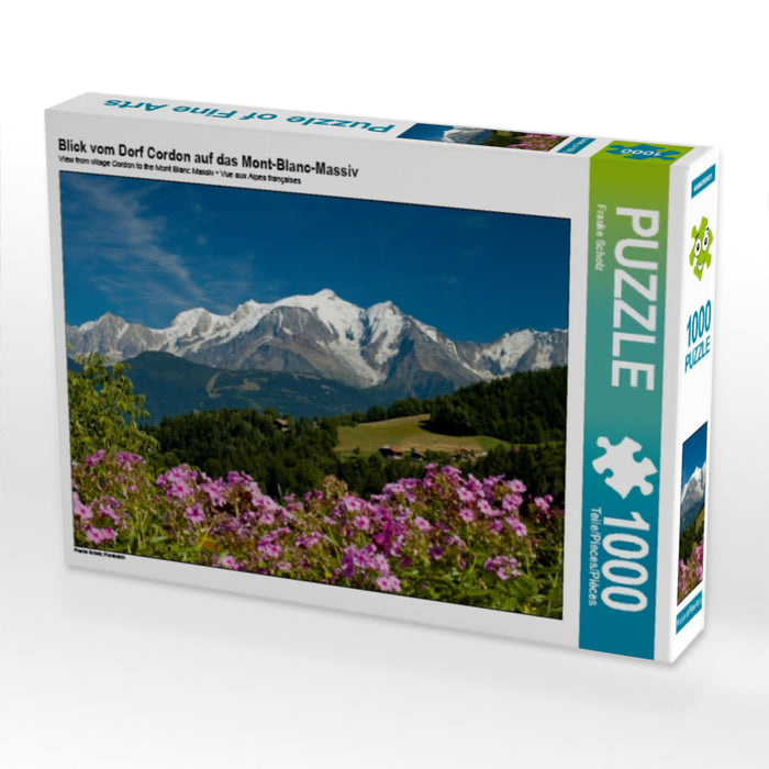 Blick vom Dorf Cordon auf das Mont-Blanc-Massiv - CALVENDO Foto-Puzzle - calvendoverlag 29.99