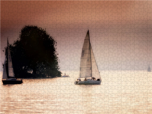 Mit dem Segelboot auf dem See - CALVENDO Foto-Puzzle - calvendoverlag 39.99