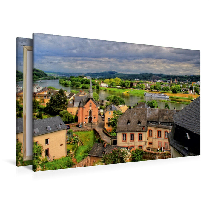 Toile textile haut de gamme Toile textile haut de gamme 120 cm x 80 cm vue paysage de Trèves et de la Moselle 