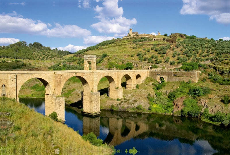 Toile textile haut de gamme Toile textile haut de gamme 120 cm x 80 cm à travers le pont d'Alcántara 