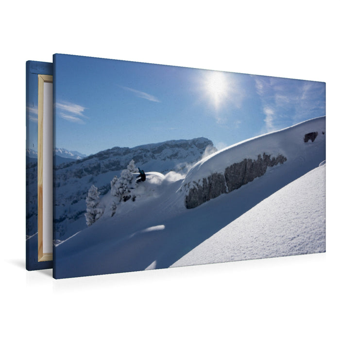 Premium Textil-Leinwand Premium Textil-Leinwand 120 cm x 80 cm quer Snowboard
